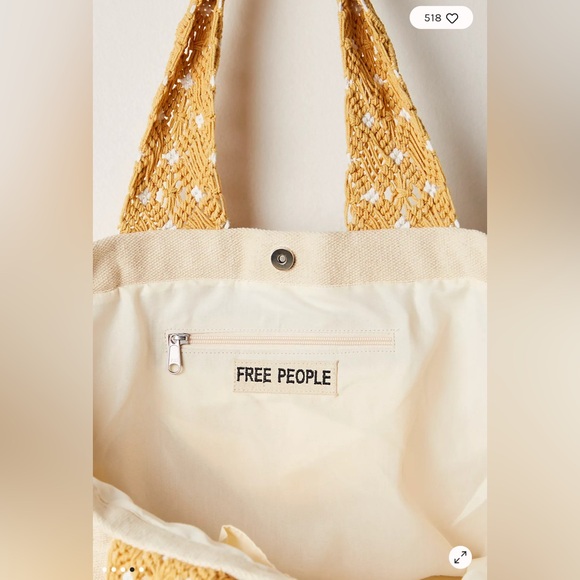 Free People Mia Macrame Strap Tote, NWT - Picture 2 of 9